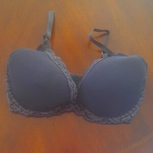 NATORI 34DDD Charcoal Gray Feathers Plunge Contour T-Shirt Bra